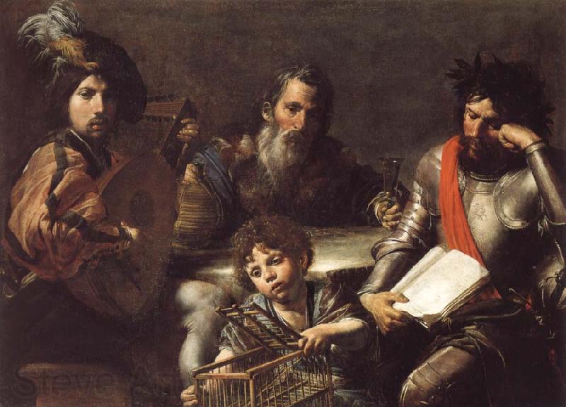 VALENTIN DE BOULOGNE The Four Ages of Man Germany oil painting art
